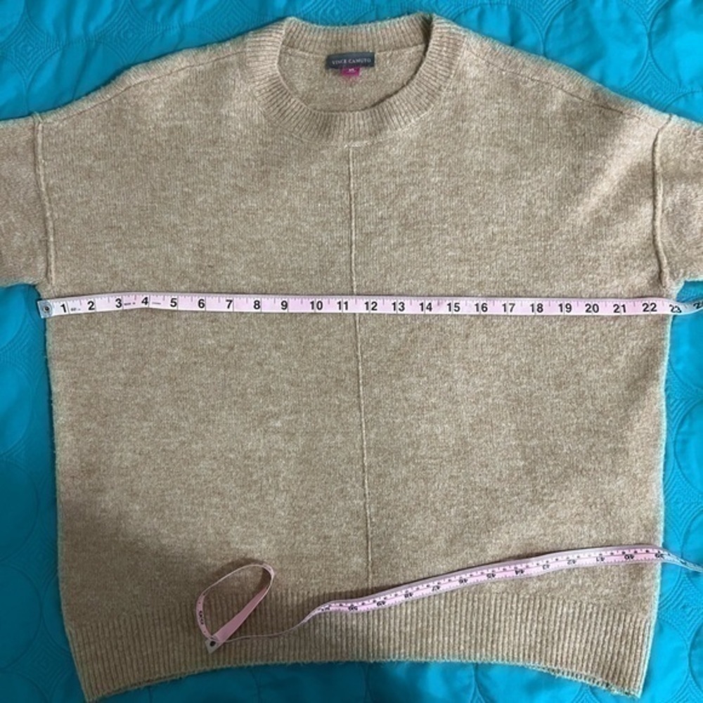 Vince Camuto drop sleeve sweater camel XS oversized boyfriend - Picture 9 of 12